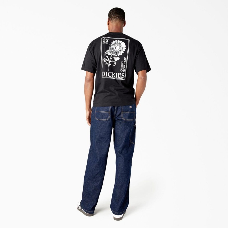 Black Dickies Garden Plain Graphic Men's T-Shirt | 895-LEIWGA