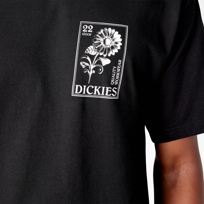 Black Dickies Garden Plain Graphic Men's T-Shirt | 895-LEIWGA