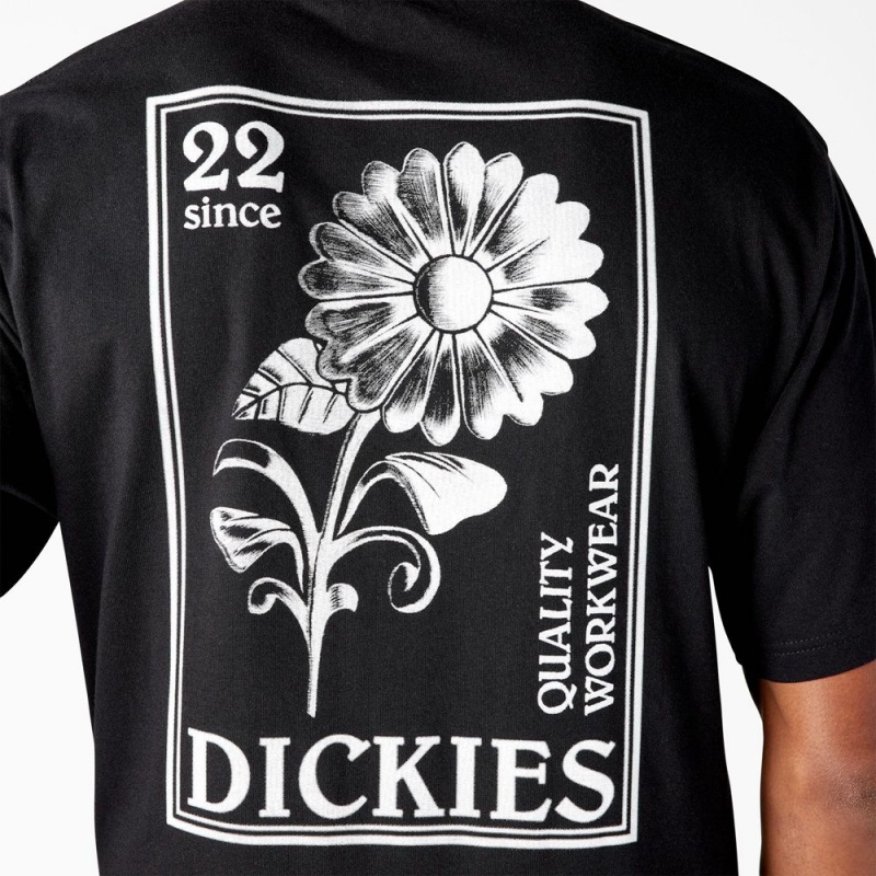 Black Dickies Garden Plain Graphic Men's T-Shirt | 895-LEIWGA