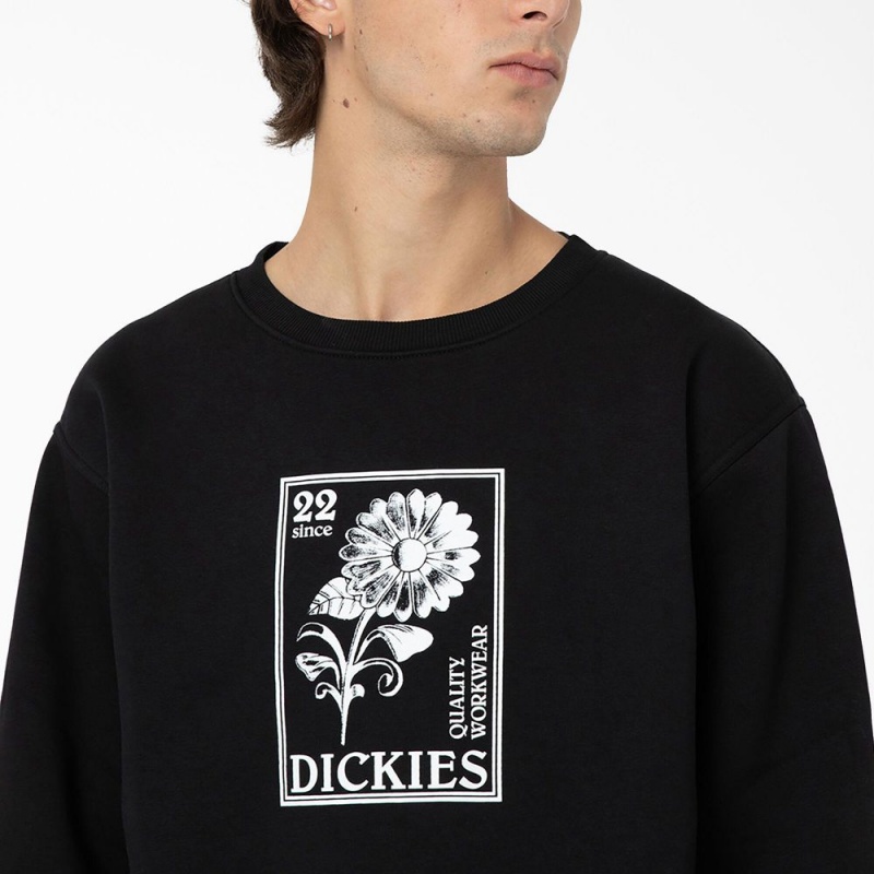 Black Dickies Garden Plain Graphic Men's Sweatshirt | 236-OYLTXZ