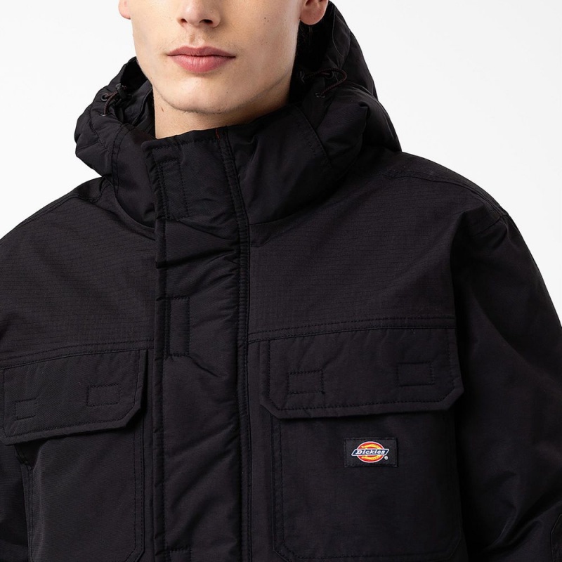 Black Dickies Glacier View Expedition Parka Men's Jacket | 106-OVEPSA