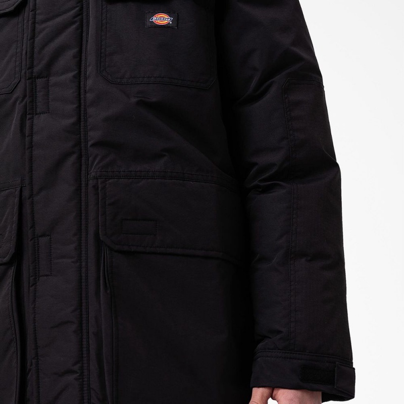 Black Dickies Glacier View Expedition Parka Men's Jacket | 106-OVEPSA