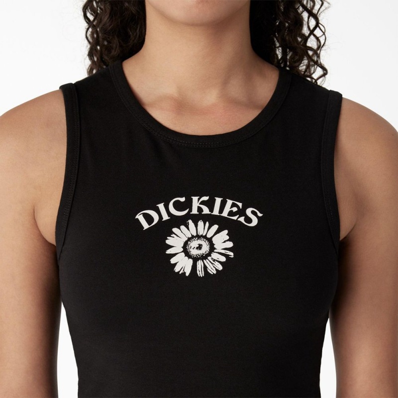 Black Dickies Graphic Cropped Women's Tank Top | 625-UPMRCI