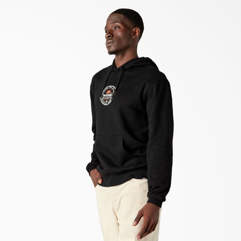 Black Dickies Greensburg Graphic Men's Hoodie | 293-EYBTWA