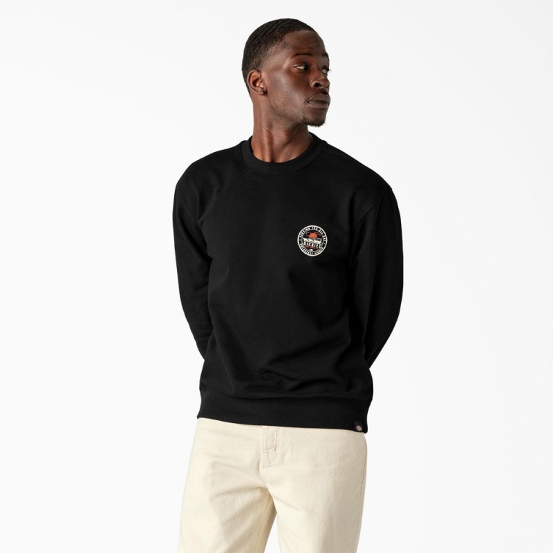 Black Dickies Greensburg Graphic Men's Sweatshirt | 319-BPOWZJ