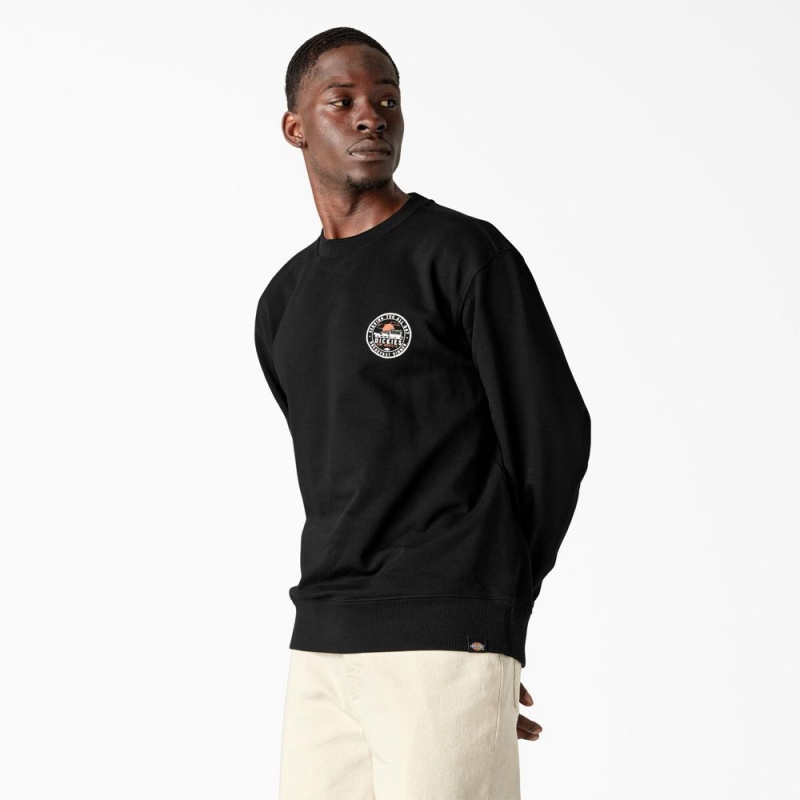 Black Dickies Greensburg Graphic Men's Sweatshirt | 319-BPOWZJ