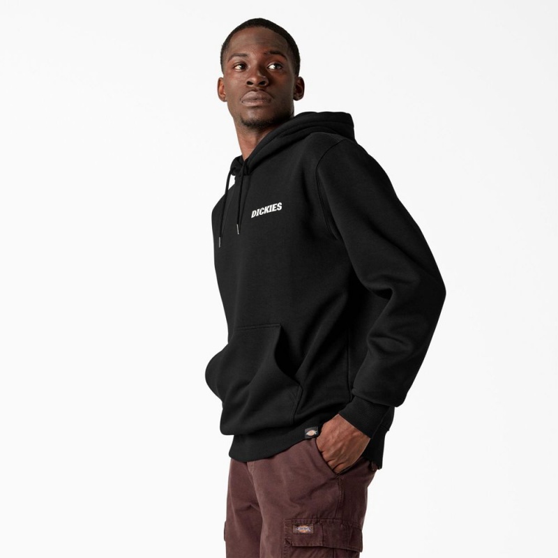 Black Dickies Hays Graphic Men's Hoodie | 574-NZPMSO