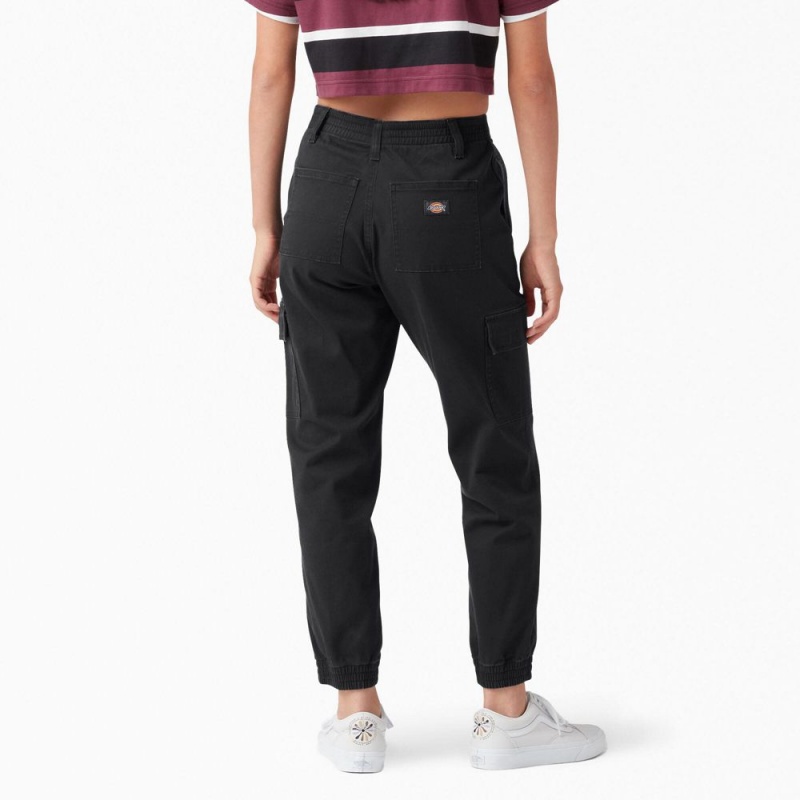 Black Dickies High Rise Fit Jogger Women's Cargo Pants | 519-UJZFEK