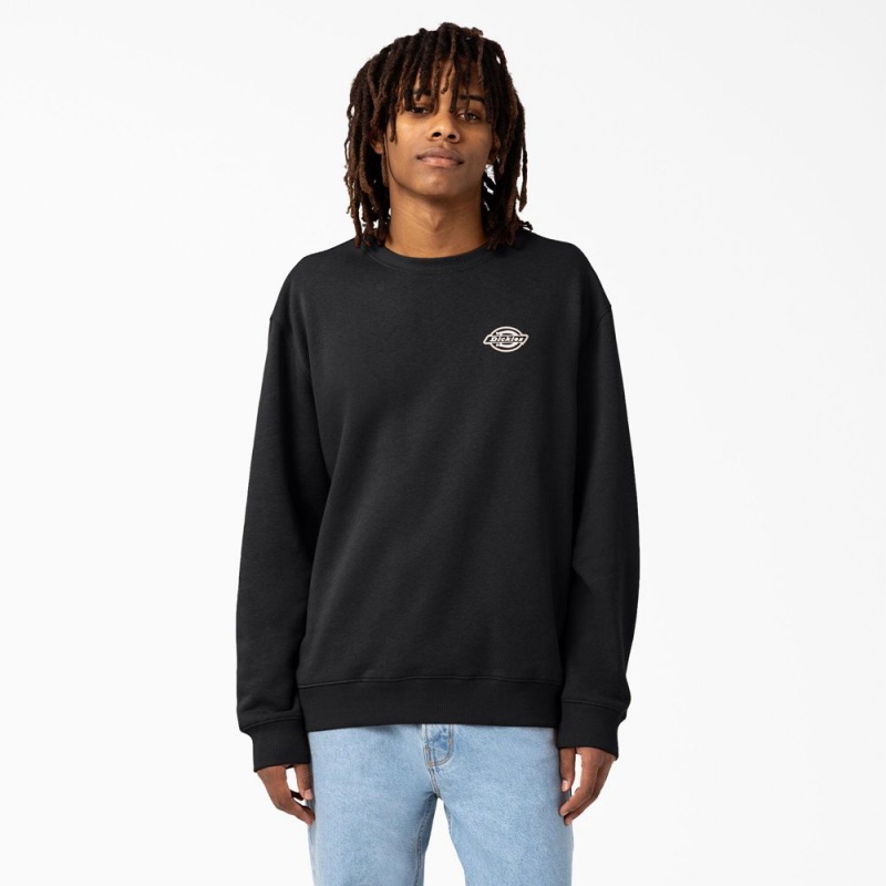 Black Dickies Holtville Men's Sweatshirt | 375-UFZTOR