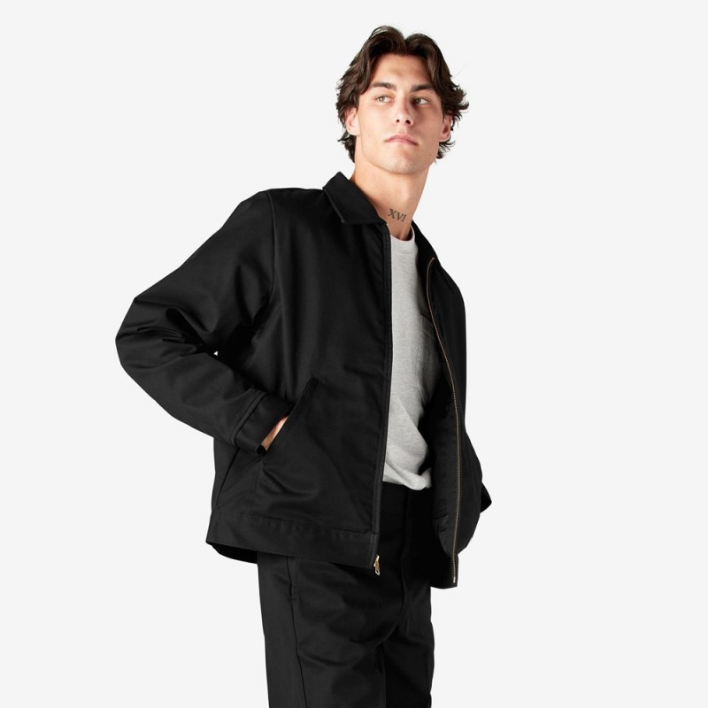 Black Dickies Insulated Eisenhower Men's Jacket | 894-DTWQNO