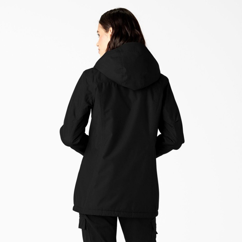 Black Dickies Insulated Waterproof Women's Jacket | 618-QXRYEH