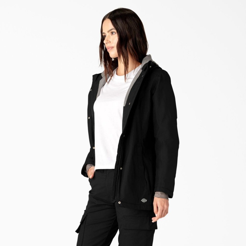 Black Dickies Insulated Waterproof Women's Jacket | 618-QXRYEH