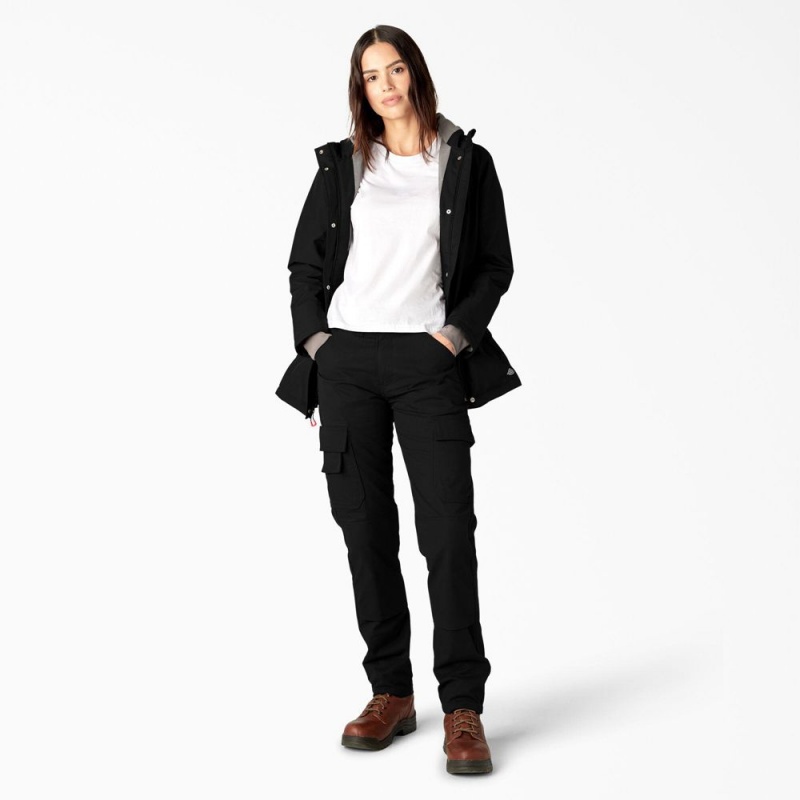 Black Dickies Insulated Waterproof Women's Jacket | 618-QXRYEH