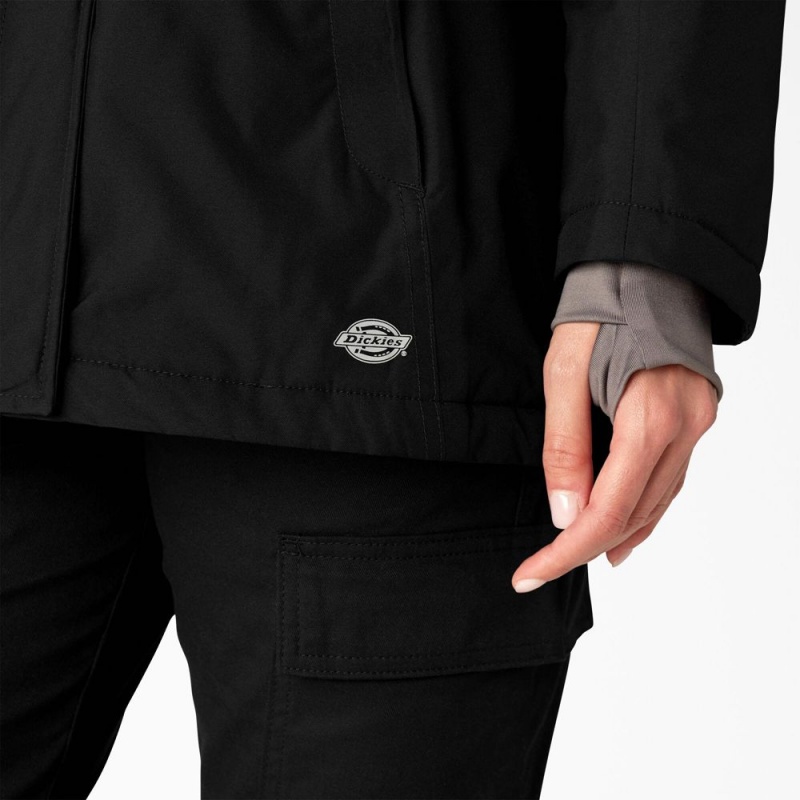 Black Dickies Insulated Waterproof Women's Jacket | 618-QXRYEH