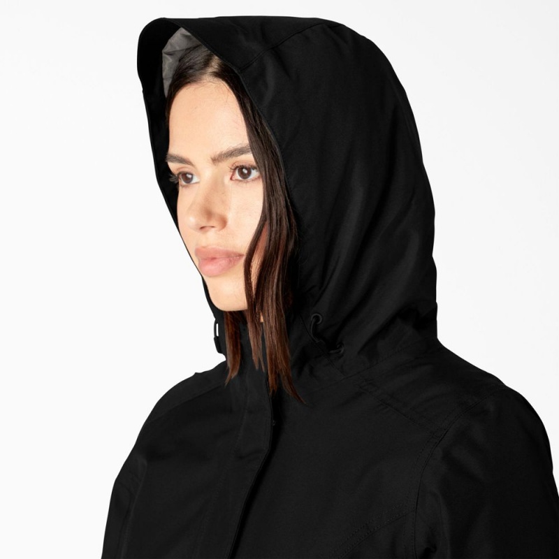 Black Dickies Insulated Waterproof Women's Jacket | 618-QXRYEH