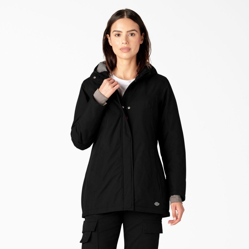 Black Dickies Insulated Waterproof Women\'s Jacket | 618-QXRYEH