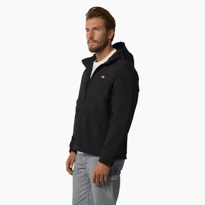 Black Dickies Jackson Windbreaker Men's Jacket | 934-CTHQXS