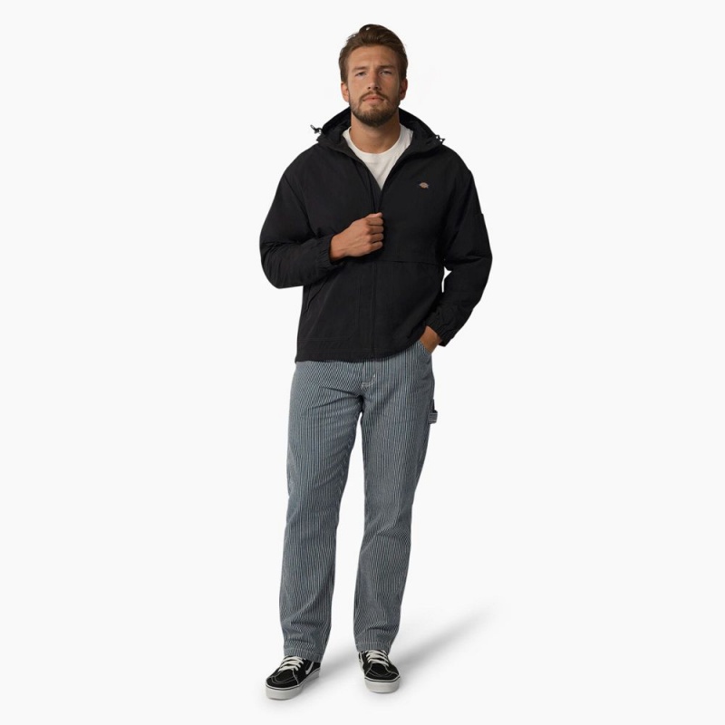 Black Dickies Jackson Windbreaker Men's Jacket | 934-CTHQXS