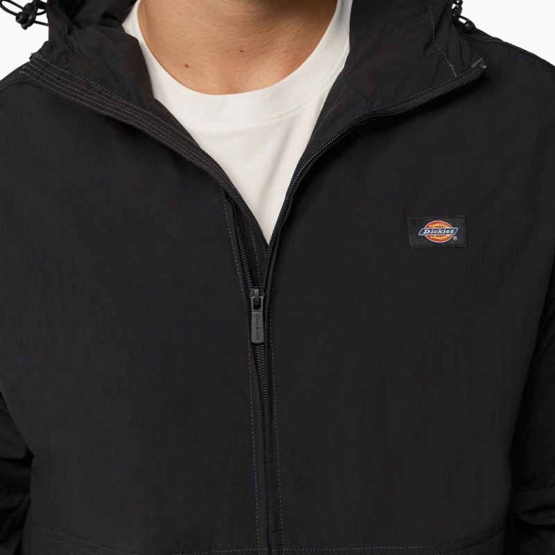 Black Dickies Jackson Windbreaker Men's Jacket | 934-CTHQXS