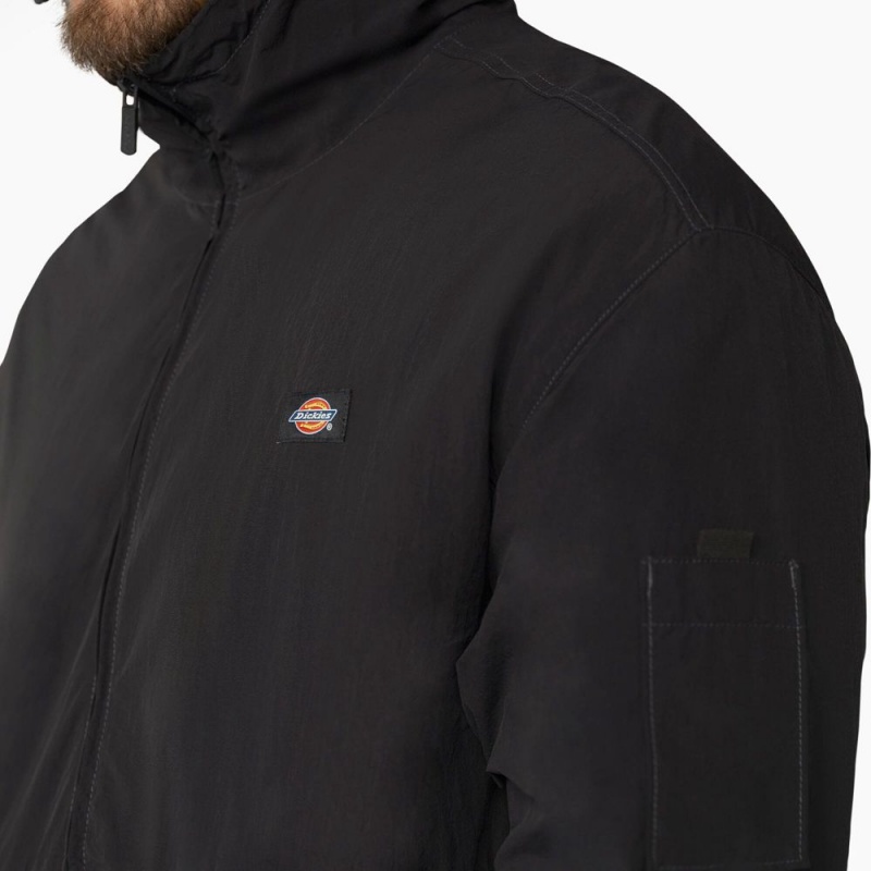 Black Dickies Jackson Windbreaker Men's Jacket | 934-CTHQXS