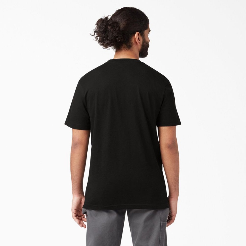 Black Dickies Lightweight Short Sleeve Pocket Men's T-Shirt | 068-OENWKD