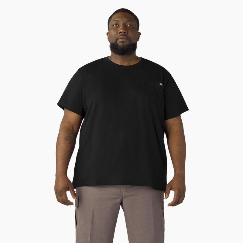 Black Dickies Lightweight Short Sleeve Pocket Men's T-Shirt | 068-OENWKD