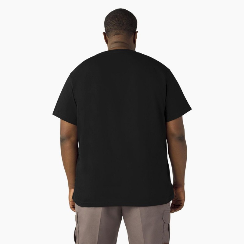 Black Dickies Lightweight Short Sleeve Pocket Men's T-Shirt | 068-OENWKD