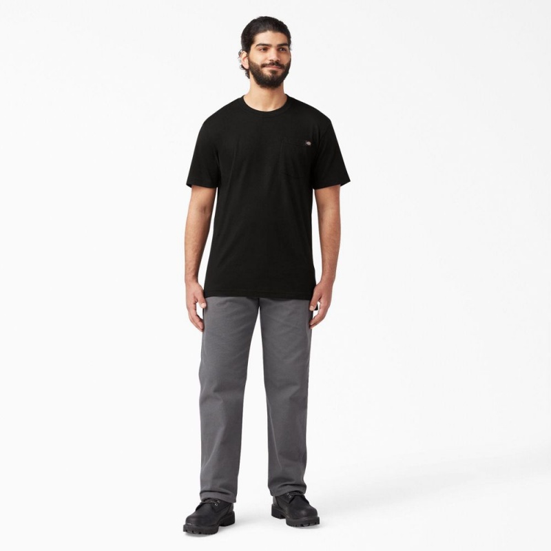 Black Dickies Lightweight Short Sleeve Pocket Men's T-Shirt | 068-OENWKD