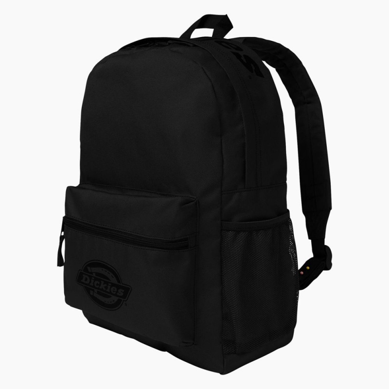 Black Dickies Logo Kids' Backpack | 483-DKPUYO