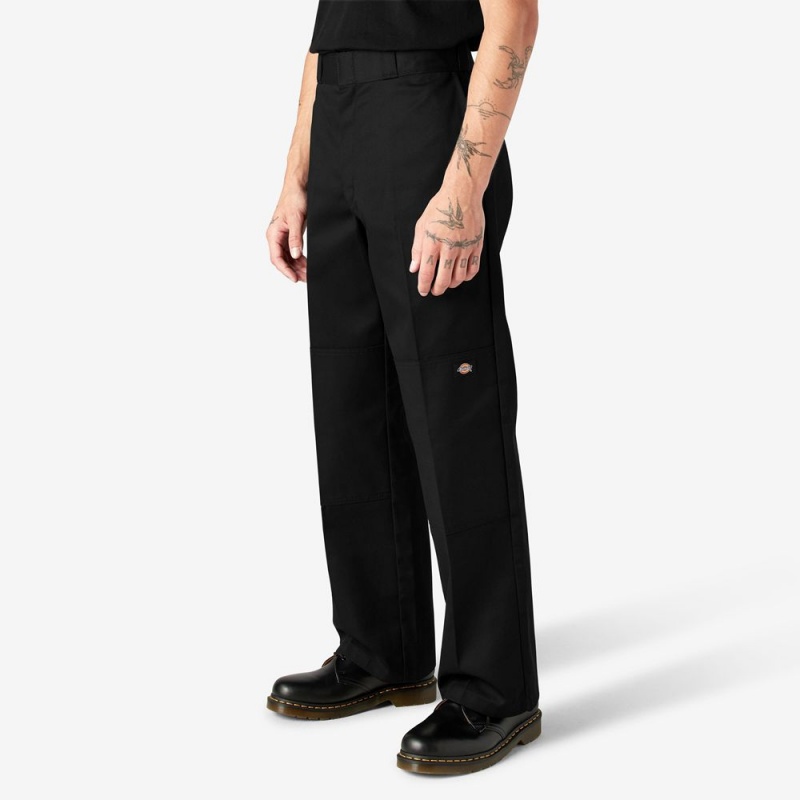 Black Dickies Loose Fit Double Knee Men's Work Pants | 369-QDYKGJ