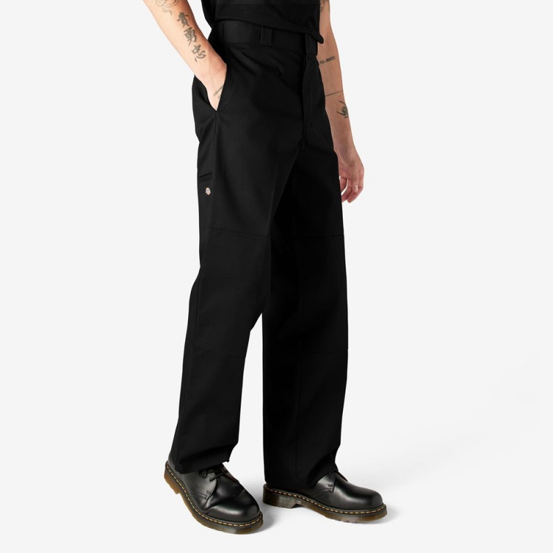 Black Dickies Loose Fit Double Knee Men's Work Pants | 369-QDYKGJ