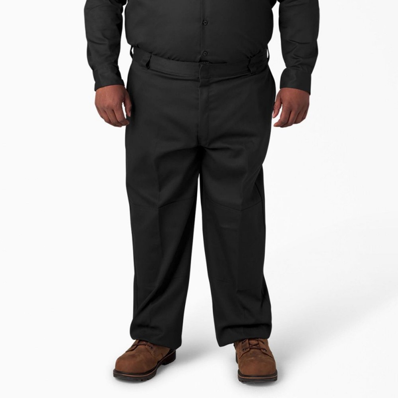 Black Dickies Loose Fit Double Knee Men's Work Pants | 369-QDYKGJ