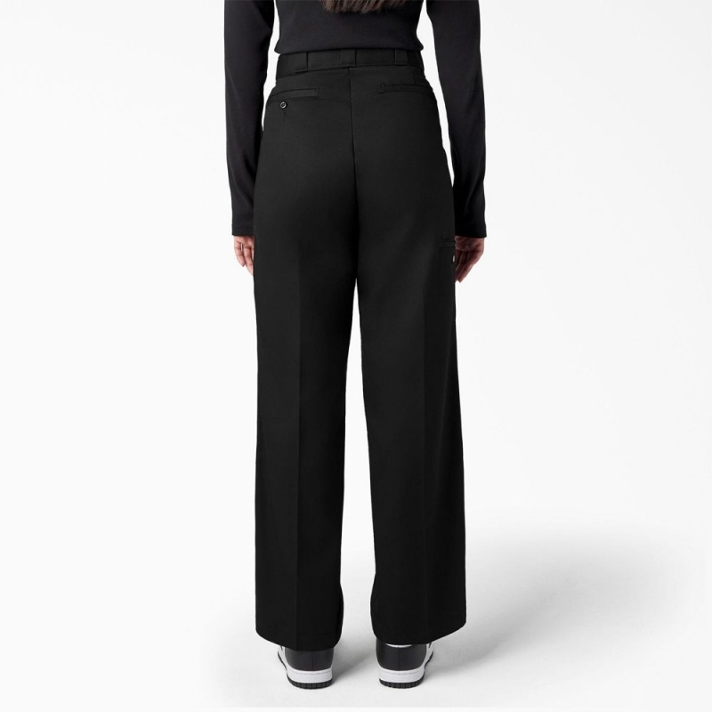 Black Dickies Loose Fit Double Knee Women's Work Pants | 951-QMGOXL