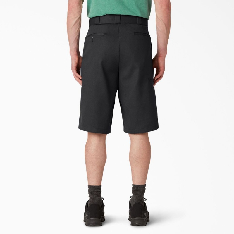 Black Dickies Loose Fit Flat Front Work Men's Shorts | 821-VUMXTF