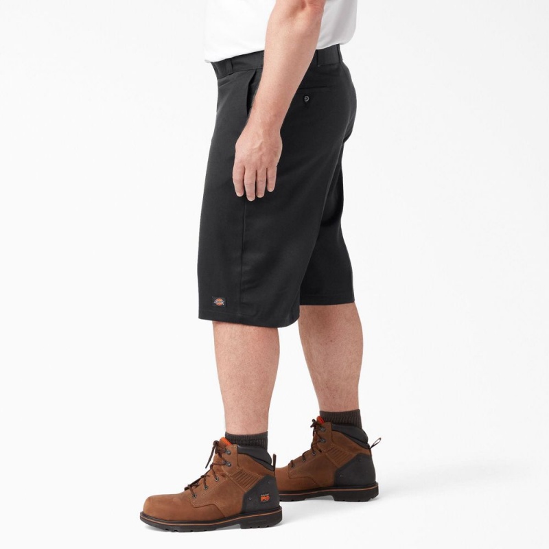 Black Dickies Loose Fit Flat Front Work Men's Shorts | 821-VUMXTF