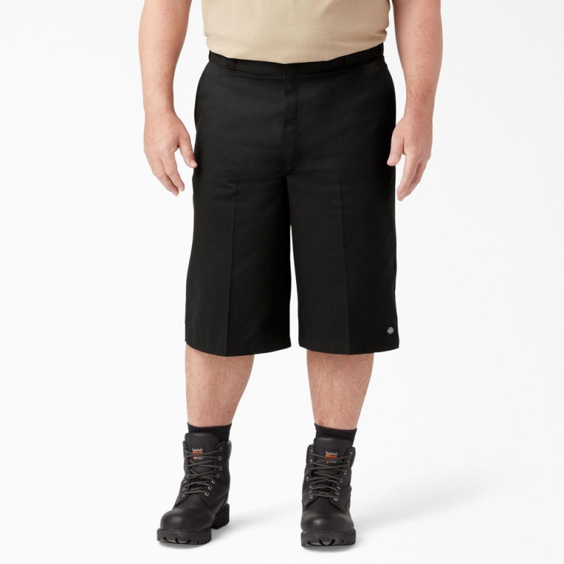 Black Dickies Loose Fit Multi-Use Pocket Work Men's Shorts | 097-OJAIVT