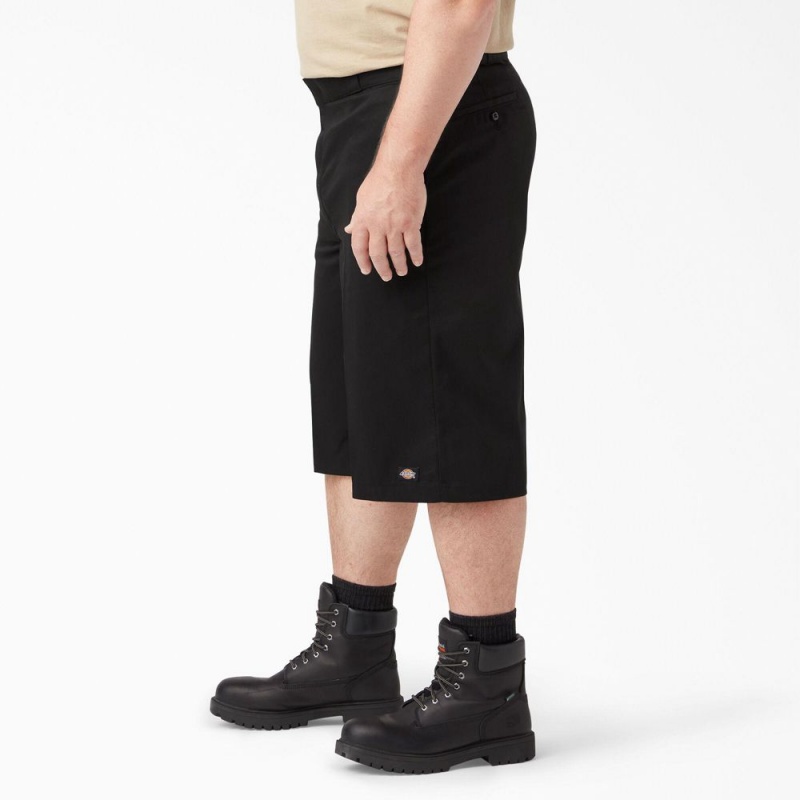 Black Dickies Loose Fit Multi-Use Pocket Work Men's Shorts | 097-OJAIVT