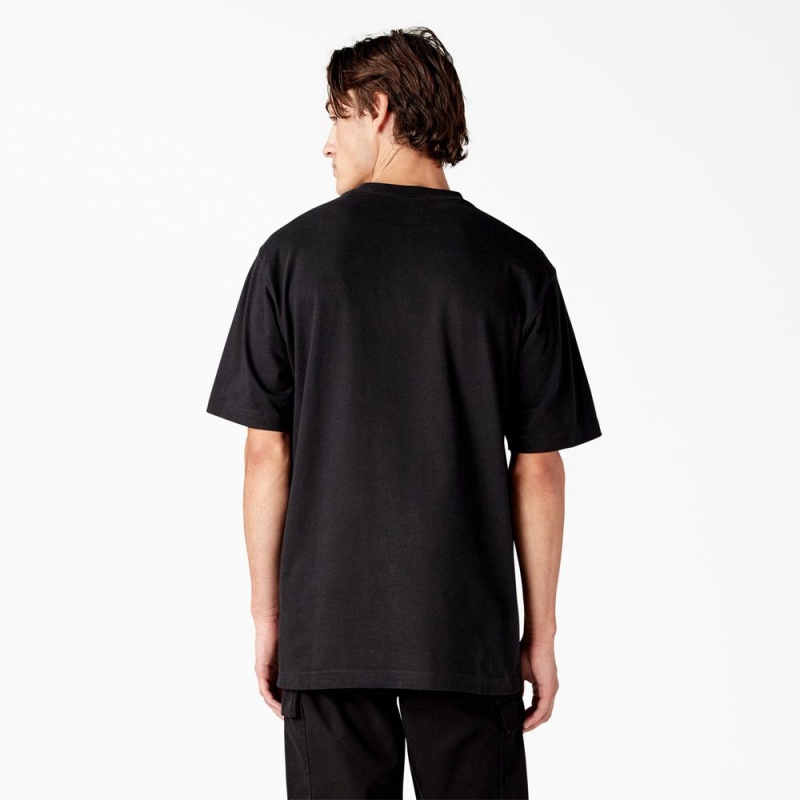 Black Dickies Melvern Graphic Men's T-Shirt | 085-IJAZSG