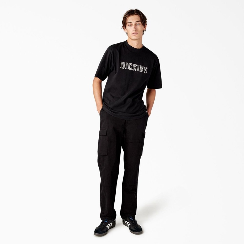 Black Dickies Melvern Graphic Men's T-Shirt | 085-IJAZSG