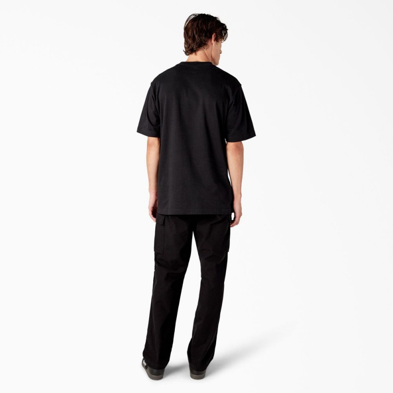 Black Dickies Melvern Graphic Men's T-Shirt | 085-IJAZSG