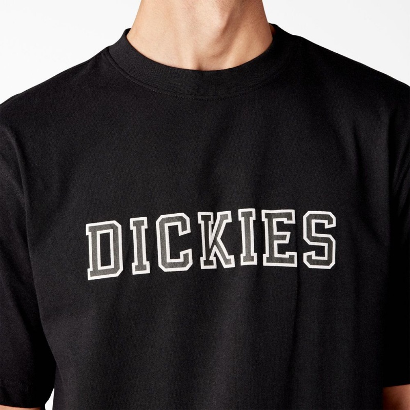 Black Dickies Melvern Graphic Men's T-Shirt | 085-IJAZSG