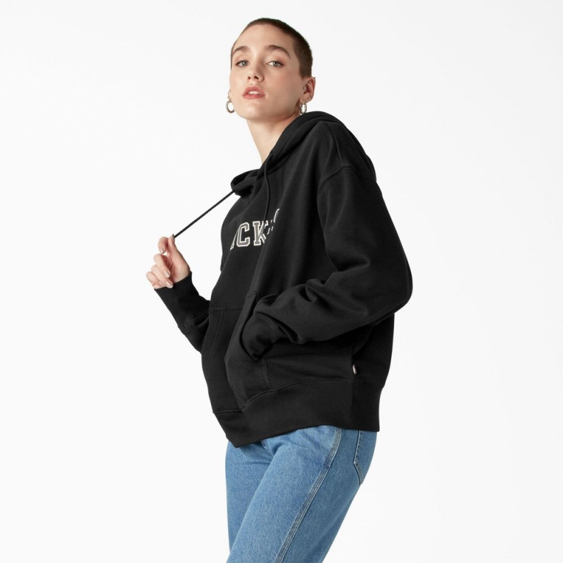 Black Dickies Melvern Women's Hoodie | 176-LFOPAW