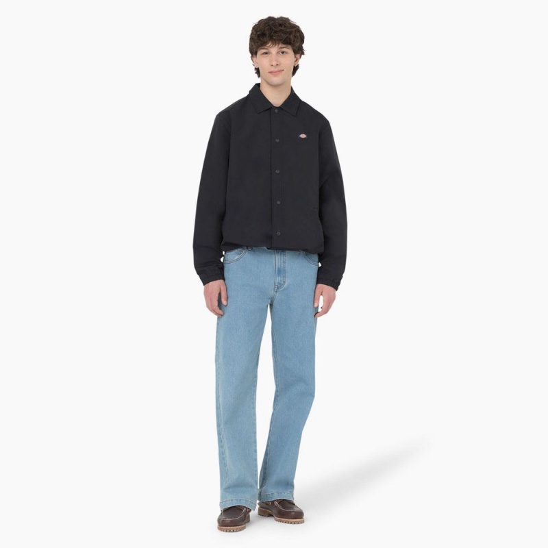 Black Dickies Oakport Coaches Men's Jacket | 721-HJSPAW