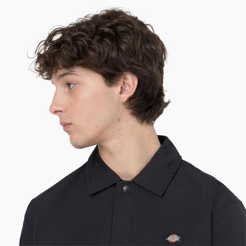 Black Dickies Oakport Coaches Men's Jacket | 721-HJSPAW