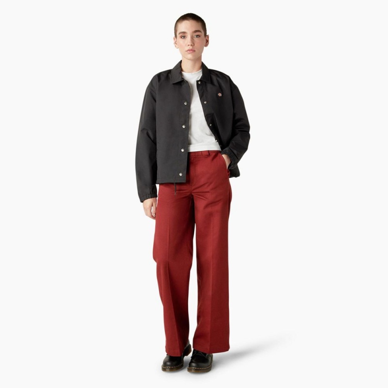 Black Dickies Oakport Cropped Coaches Women's Jacket | 839-NVAKFJ