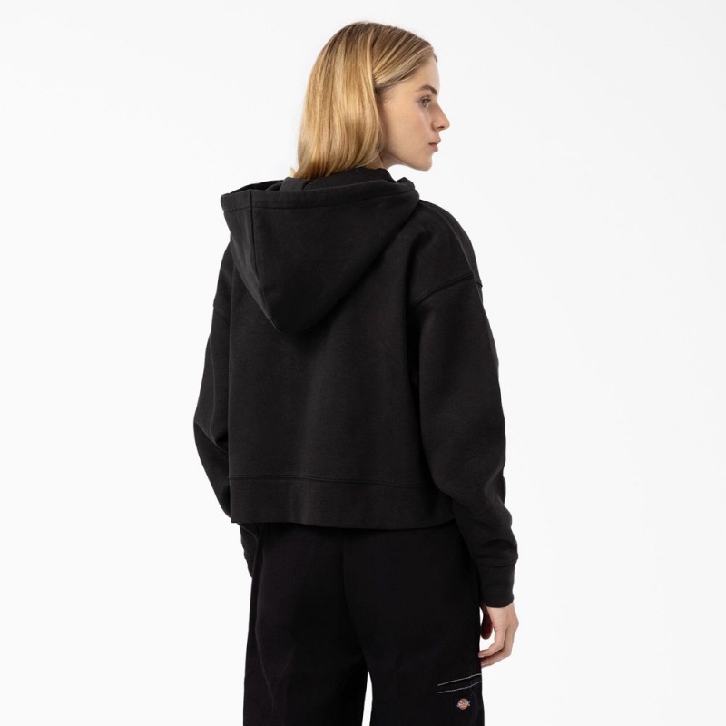 Black Dickies Oakport Zip Women's Hoodie | 357-ZKFOUB