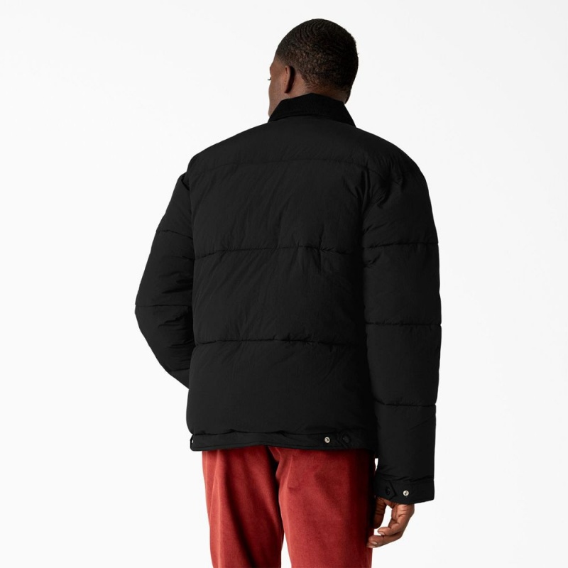 Black Dickies Overbrook Puffer Men's Jacket | 756-YXWPOU