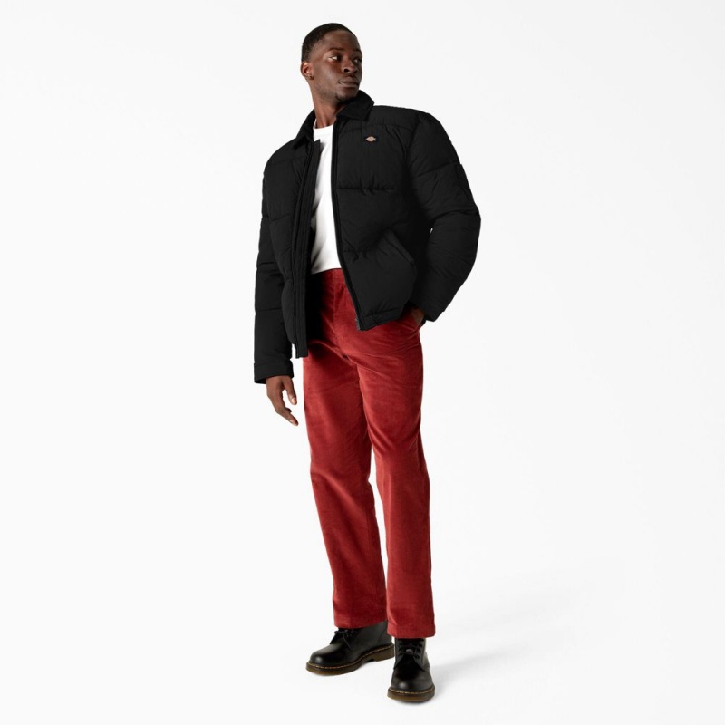 Black Dickies Overbrook Puffer Men's Jacket | 756-YXWPOU