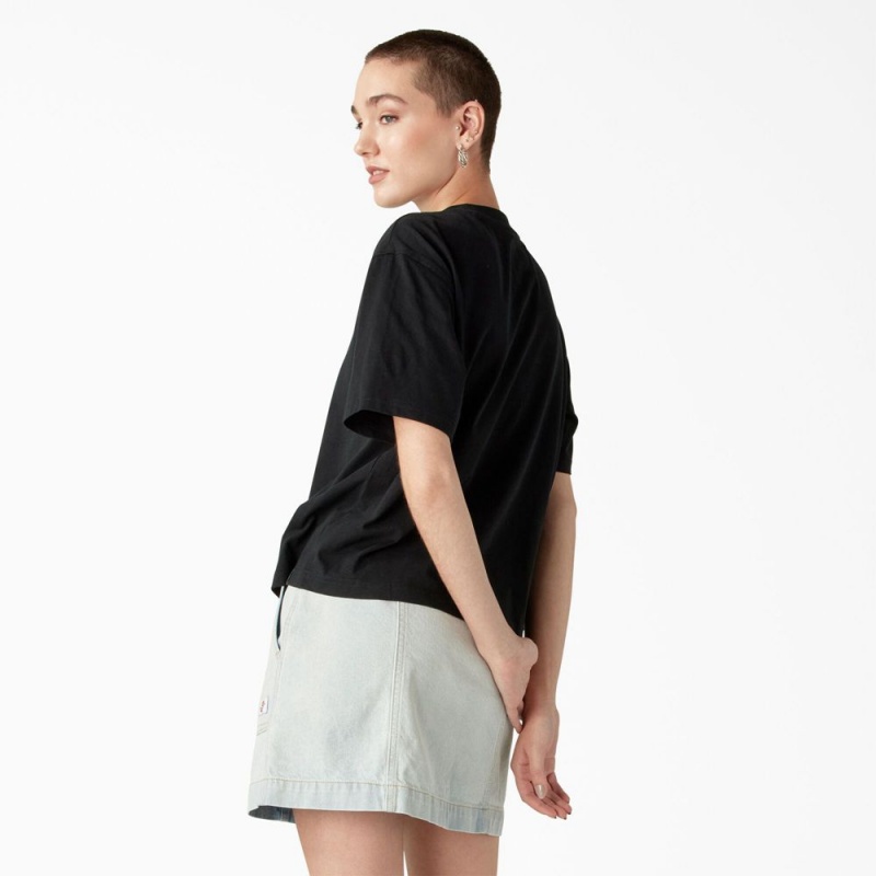 Black Dickies Oxford Graphic Women's T-Shirt | 021-QVOAUP