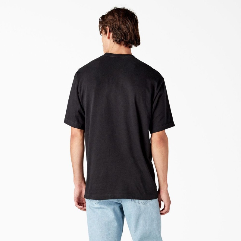 Black Dickies Paxico Graphic Men's T-Shirt | 859-ZRLSOD